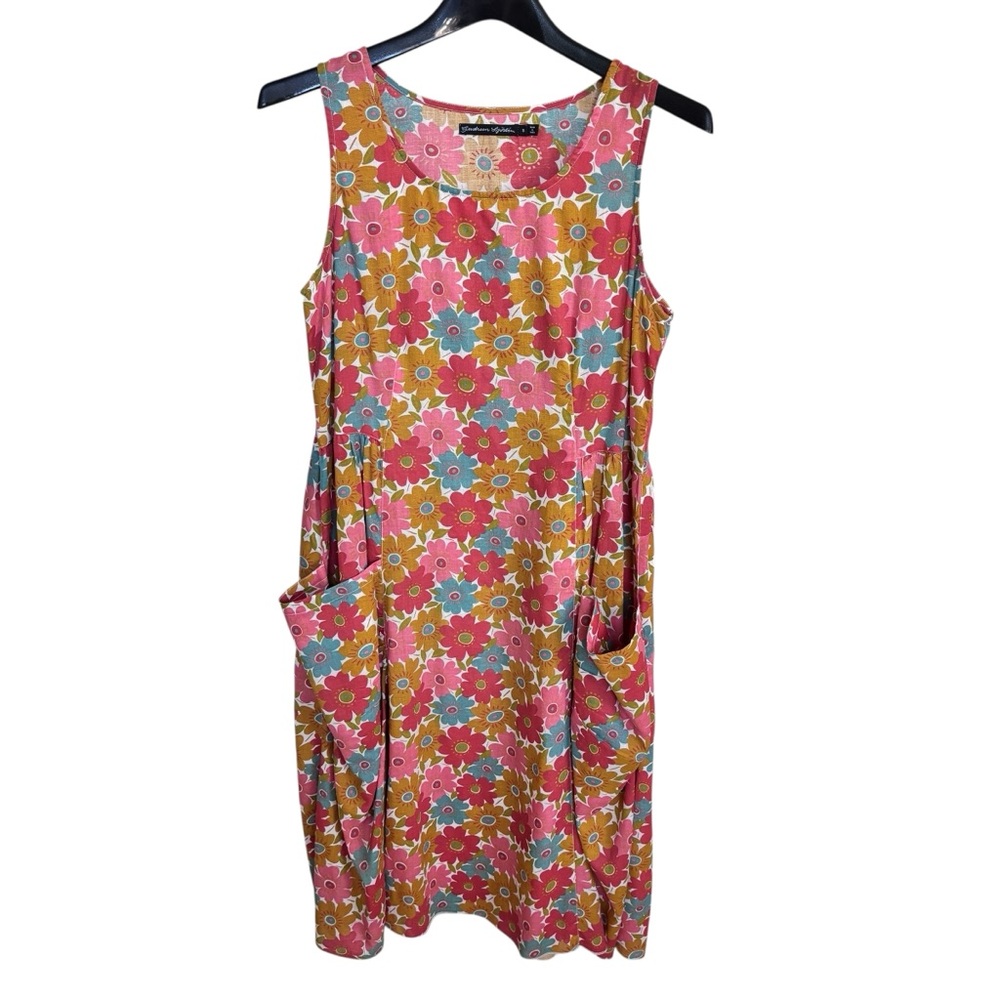 Gudrun Sjoden Floral Dress womenβs boho peasant lagenlook Sz S